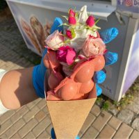 Суха смес за РОЗОВИ гофрети * Смес на прах за Bubble Waffle БЪЛГАРСКА РОЗА * (1300г / 1.5 L Вода), снимка 5 - Други - 39260927