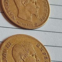 Франция  - 10 франка 1857 год. и 10 франка 1860 год., снимка 1 - Нумизматика и бонистика - 40002689
