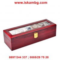 Дървена кутия за съхранение на 6 часовника - КОД 2170, снимка 6 - Подаръци за мъже - 28396596