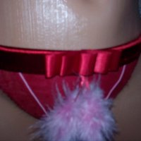 Censored M-Секси  червени прашки , тюл, сатен и розови пухчета, снимка 2 - Бельо - 34702357