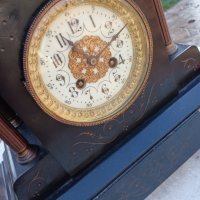 Стар каминен часовник, работещ. Минал профилактика при часовникар , снимка 9 - Антикварни и старинни предмети - 43676077