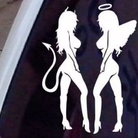 Лепенка за кола 2 секси момичета дявол и ангел, снимка 5 - Аксесоари и консумативи - 27557685