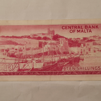 SCARCE. MALTA 🇲🇹 10 SHILLINGS 1967, снимка 2 - Нумизматика и бонистика - 44872945