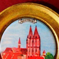 Бронзова чиния с изображение от Regensburg,порцелан. , снимка 2 - Антикварни и старинни предмети - 26872581