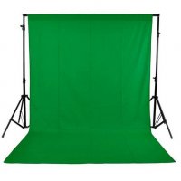 Зелен екран за фото и видео ефекти , зелен фон 1.6 х 3 м., снимка 1 - Чанти, стативи, аксесоари - 33021183