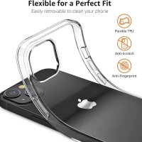 Прозрачен калъф за смартфон iPhone 13 Mini, ултра тънък, гладък, висококачествен, здрав и гъвкав TPU, снимка 5 - Калъфи, кейсове - 43723243