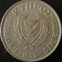 20 цента 1983, Кипър, снимка 2 - Нумизматика и бонистика - 35534750
