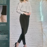 Дамски черен панталон с висока талия, снимка 1 - Панталони - 44110646