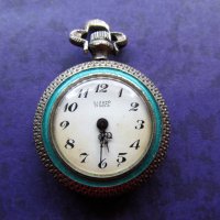 стар сребърен часовник с емайл, снимка 2 - Антикварни и старинни предмети - 27495747
