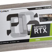 Чисто нова видеокарта Palit GeForce RTX 3060 Dual OC 12GB GDDR6, снимка 2 - Видеокарти - 33542463
