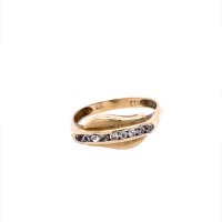 Златен дамски пръстен 2,94гр. размер:55 14кр. проба:585 модел:21046-2, снимка 1 - Пръстени - 43402376