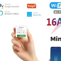 WiFi Мини Интелигентно реле - Превключвател 16A смарт модул ключ , снимка 7 - Друга електроника - 43592625