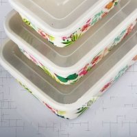 Бамбукови кутии за храна 3в1 с херметически силиконови капаци, снимка 3 - Други - 26769898