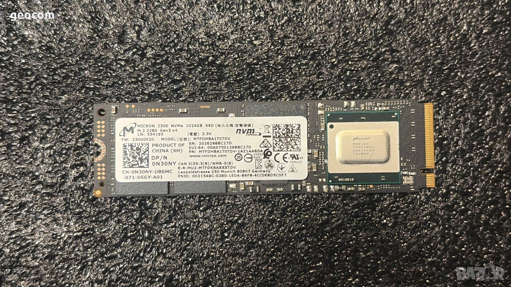 1TB SSD Micron 2300 M2-2280 (nVme,PCI-Ex Gen 3x4), снимка 1