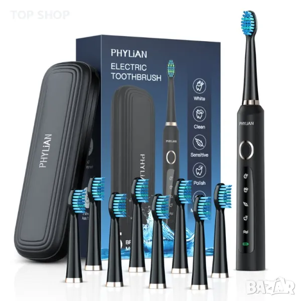 Звукова електрическа четка за зъби Phylian H8 с калъф за пътуване, снимка 1