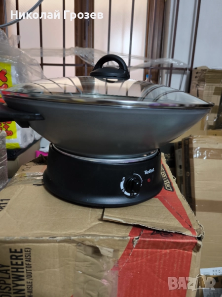 Tefal електрически уок и фондю - нов, черен, снимка 1