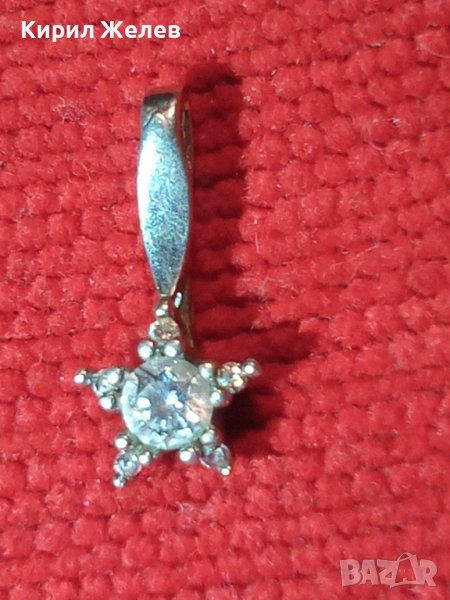 ПРЕКРАСЕН НЕЖЕН СКЪПОЦЕНЕН СРЕБЪРЕН АРТ МЕДАЛЬОН СРЕБРО 925 с БЯЛА ПОЗЛАТА и ФАСЕТ ЦИРКОНИ 72141, снимка 1