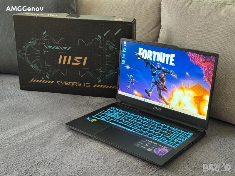 15,6’FHD IPS 144Hz/RTX 4060 8GB/i5-12450H/MSI Cyborg/16GB DDR4/512GB, снимка 1