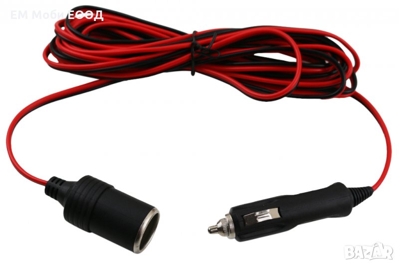 Удължител за запалка гнездо Кабел за Автомобил, 5метра, 12/24v, снимка 1