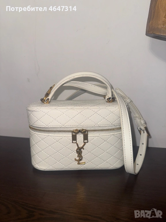 YSL чанта в бяло от естествена кожа, снимка 1