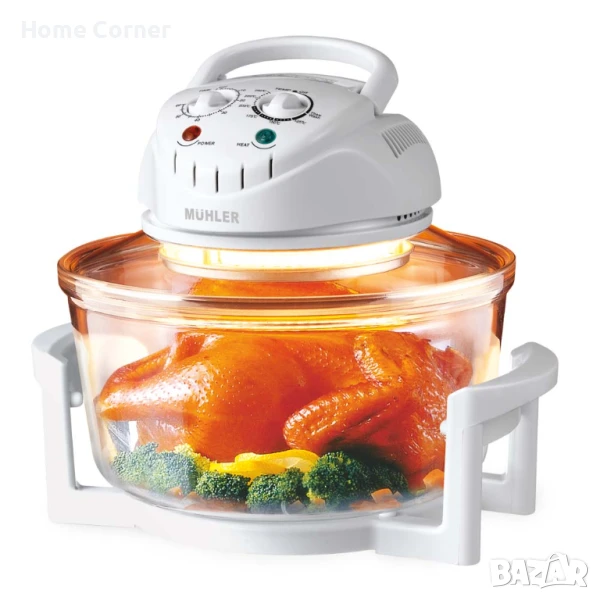 Компактна халогенна фурна и еър фрайър 2в1 Muhler MFC-1200, 12L, 1400W, снимка 1