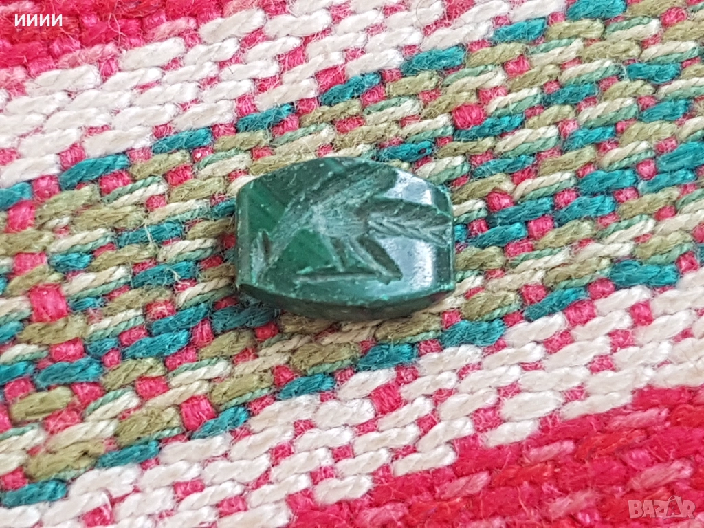 Камък гема хризопраз паун, снимка 1
