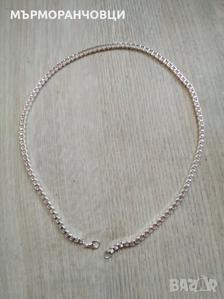 Масивен, нов сребърен ланец.Дълъг и масивен. С подарък-луксозна, подаръчна кутия, снимка 1