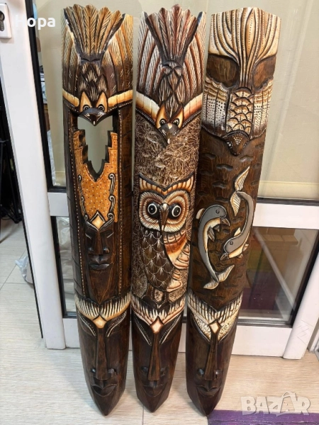 Маска за стена от дърво 1 метър , снимка 1