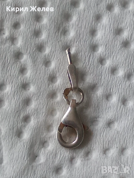 Сребърна карабинка закопчалка 20316, снимка 1