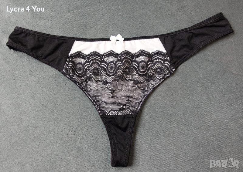 Rainbow (eur 48-50) XL дамска прашка в черно и бяло с дантела отпред, снимка 1