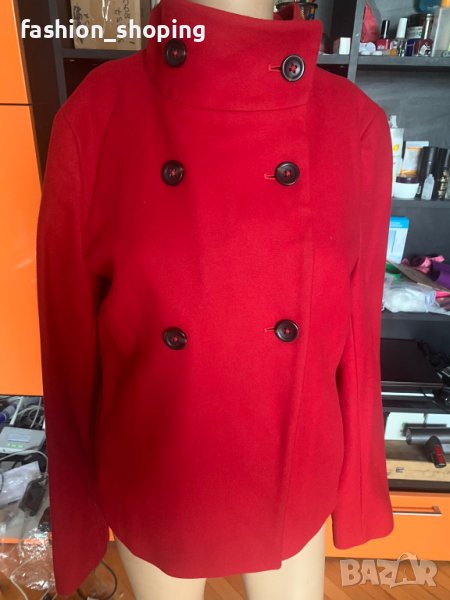 Кокетно късо червено палто Marc O'Polo (вълна и кашмир), размер 36, снимка 1