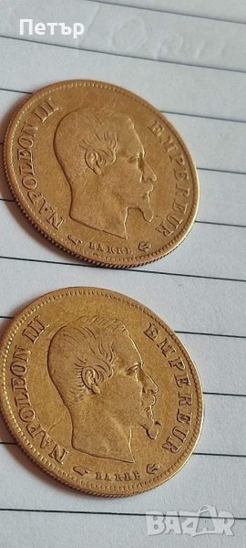 Франция  - 10 франка 1857 год. и 10 франка 1860 год., снимка 1