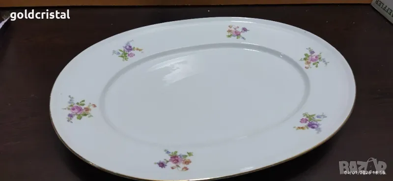 старинен порцелан плато елипса , снимка 1