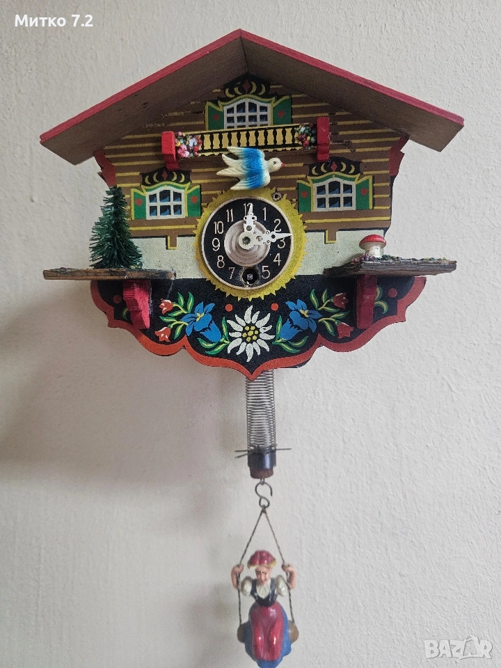 Стенен часовник тиролка, снимка 1