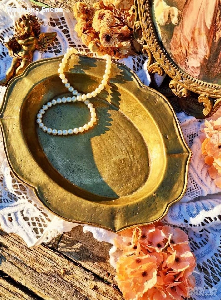 Стара френска фруктиера от масивен бронз, снимка 1