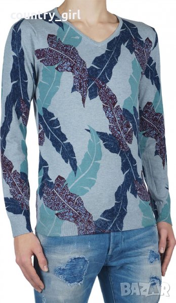 Scotch & Soda Blue Cotton V-neck Pullover - страхотна мъжка блуза, снимка 1