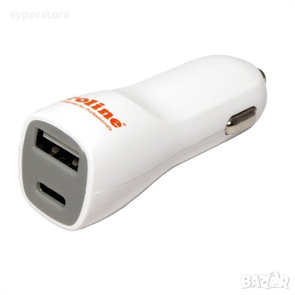 Зарядно за кола USB Car Charger 2x type A-C 3A Roline SS300956, снимка 1