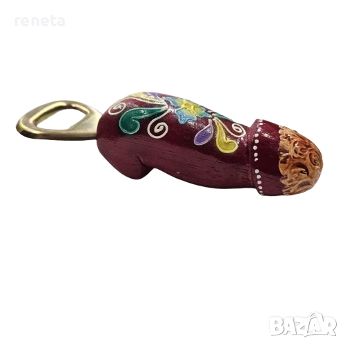 Отварачка, Дървена, Ръчно рисувана, Многоцветна, 15 см, снимка 1