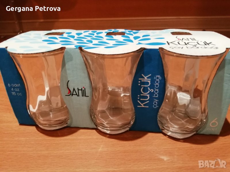 Нови 6 бр чаши за турски чай, снимка 1