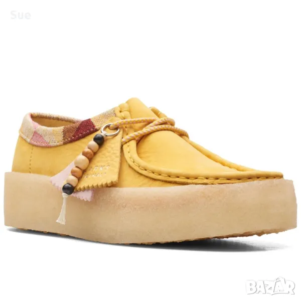 НОВО! Дамски обувки тип Wallabees Limited Edition Clarks Жълто, снимка 1