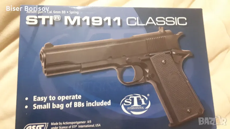 Еърсофт пистолет STI M1911 CLASSIC , снимка 1
