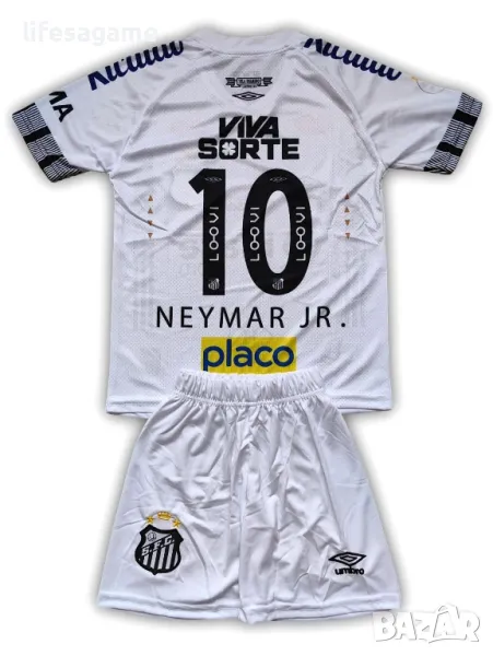 Детски футболен екип Сантос Неймар Santos Neymar Jr комплект тениска къси панталони, снимка 1