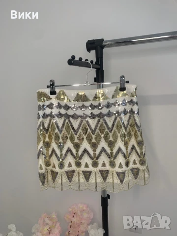 Пола с паети и маниста универсален размер , снимка 9 - Поли - 50739077