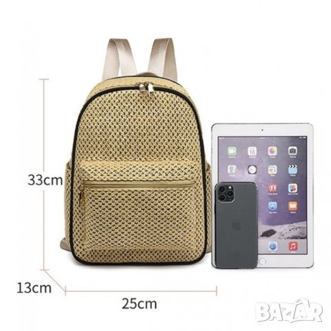Дамска раница Wicker Beige, снимка 9 - Раници - 40687689