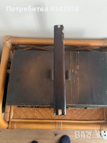 Ретро дървена кутия за шивашки принадлежности 1950г. Германия., снимка 2 - Антикварни и старинни предмети - 51457788