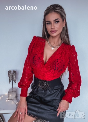 Дамско дантелено боди, 2цвята , снимка 8 - Блузи с дълъг ръкав и пуловери - 52870364