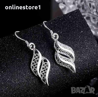 Сребърни обеци - Дантела 925 сребро BF129, снимка 5 - Обеци - 27311169
