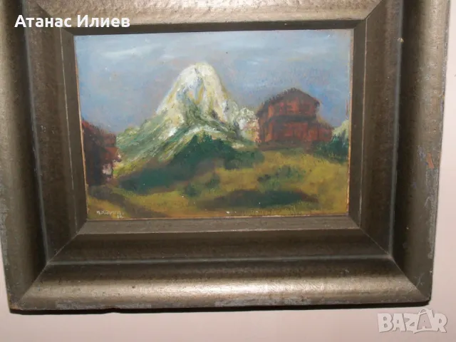 Стар пейзаж от Алпите 1939г. Kuhnen, снимка 2 - Картини - 48551232