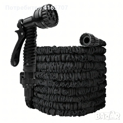 Гъвкав разтеглив градински маркуч 30м – Пълен комплект с пистолет (7 функции) и конектори