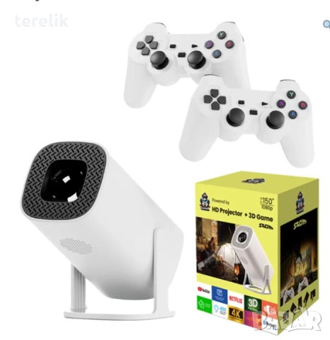 Нов S40 Max 450 Смарт проектор и игрова конзола с 35 000 вградени игри 4K, Android 11, снимка 17 - Плейъри, домашно кино, прожектори - 52379228